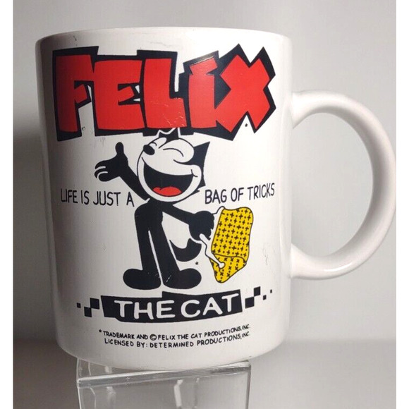 Felix The Cat Life Is A Bag Of Tricks Vintage Ceramic Pottery Coffee Mug Retro - Picture 1 of 6